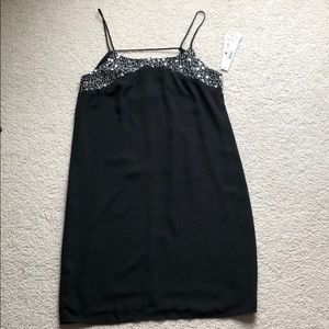 Black Dress with Embellished Neck Line